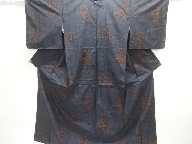 JAPANESE KIMONO / DORO OSHIMA TSUMUGI / UNUSED / ENSEMBLE / WOVEN KIKU